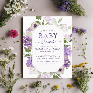 Budget Dusty Purple Floral Baby shower de verdure