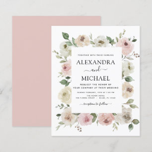 Budget Dusty rose Floral Eucalyptus Mariage
