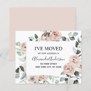 Budget Dusty Rose Floral Moving Faire-part