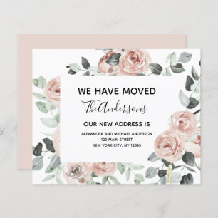 Budget Dusty Rose Floral Moving Faire-part