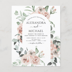 Budget Dusty rose Floral Photo Eucalyptus Mariage