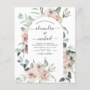 Budget Dusty rose Floral Photo Eucalyptus Mariage