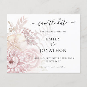 Budget Dusty Rose Florals QR Code Enregistrer la d
