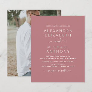 Budget Dusty Rose Mariage avec invitation photo