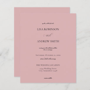 Budget Dusty Rose Mariage de calligraphie