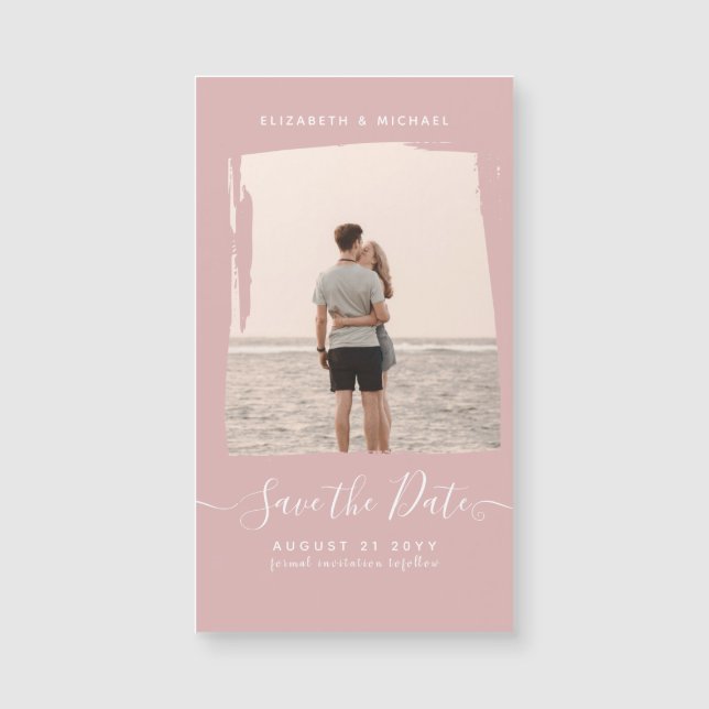 BUDGET Dusty Rose PHOTO Enregistrer la date Monoch (Devant)