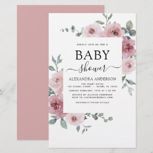 Budget Dusty Rose rose Baby shower Floral
