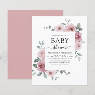 Budget Dusty Rose rose Baby shower Floral