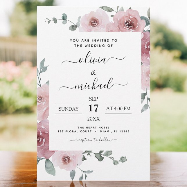 Budget Dusty Rose rose Floral Mariage (Créateur téléchargé)