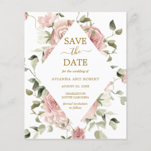 Budget Dusty Rose Rose Floral Or Enregistrer La Da