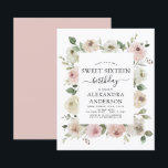 Budget Dusty Sweet sixteen rose fête d'anniversair<br><div class="desc">Budget Dusty rose Floral Roses et Eucalyptus Botanical Greenery Aquarelle Printemps ou Sweet sixteen d'été Invitations fête d'anniversaire - comprend belle et élégante typographie script avec des fleurs tropicales modernes et la verdure pour la fête spéciale doux 16.</div>