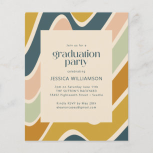 Budget Earthy Boho Abstrait Wavy Pastel Graduation