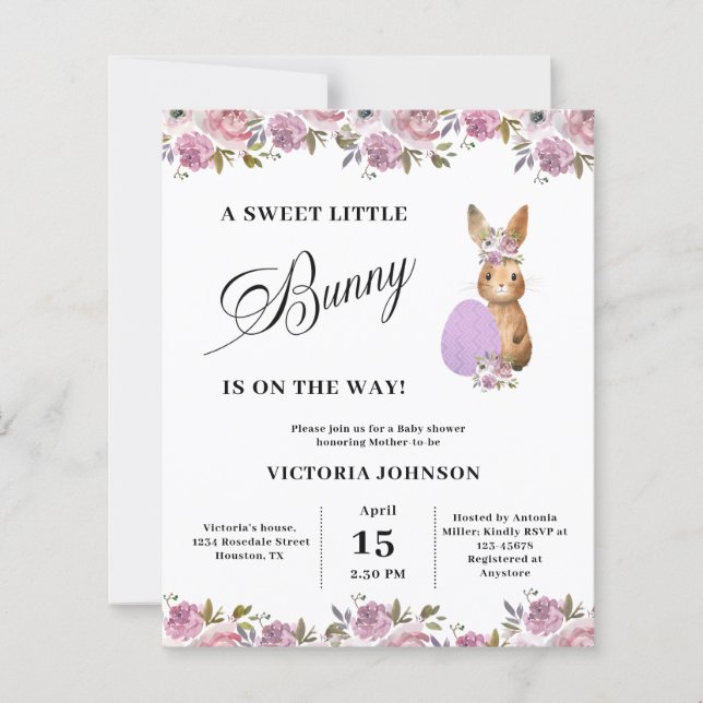 Budget Easter Baby Shower Invitation (Devant)