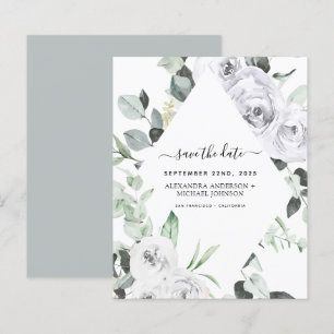 Budget Économisez la date Eucalyptus blanc floral