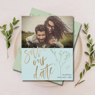 Budget Économisez Notre Date Faux Gold Calligraphi