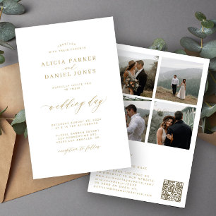 Budget élégant 4 code QR photo tout en un mariage