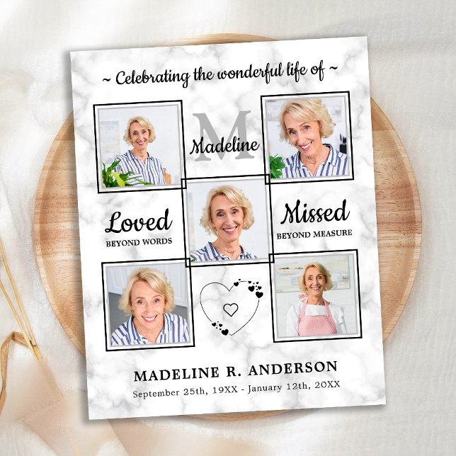 Budget Élégant 5 Photo Funérailles Célébration De  (Créateur téléchargé)
