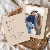 Budget Elegant Boho Enregistrer la date Photo Mini
