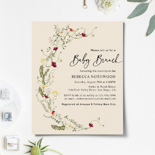Budget Elegant Boho Fleur sauvage Wreath Baby Brun