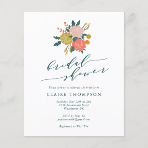 Budget Elegant Boho Floral Fête des mariées simple