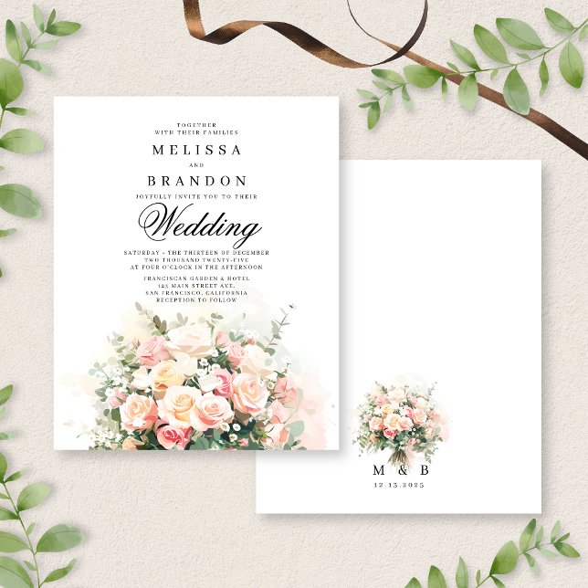 BUDGET Élégant Bouquet de Fleurs à Monogramme de M (Créateur téléchargé)