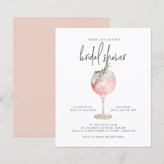 Budget Élégant Cocktail rose Fête des mariées Brun (Devant / Derrière)