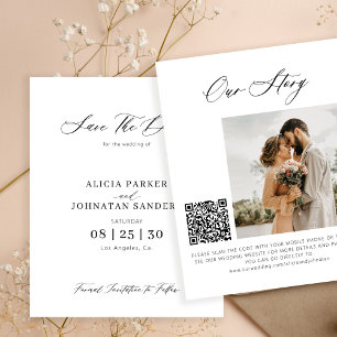 Budget élégant code QR photo mariage économisez la