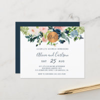 Budget élégant couple floral douche invitation