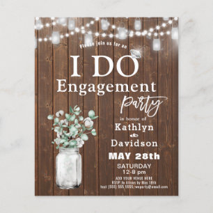 BUDGET Elégant Eucalyptus I DO Party Invitation