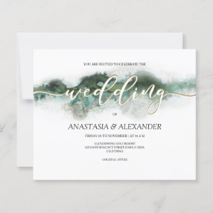 BUDGET/Elégant faire-part de mariage aquarelle.