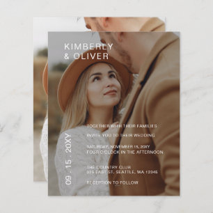 Budget Élégant Faire-part de mariage de superposit