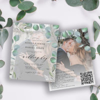 Budget élégant faire-part de mariage photo eucalyp