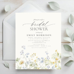 Budget Élégant Fleur sauvage Invitation à la douch