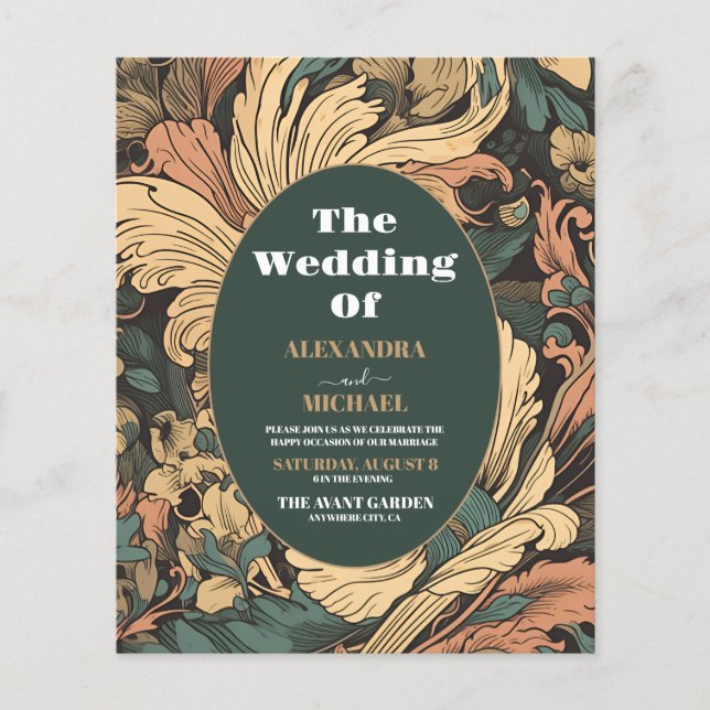 Budget Élégant Floral Art Nouveau Mariage