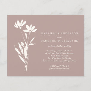 Budget Elégant Floral Dusty Mauve Mariage Invitati