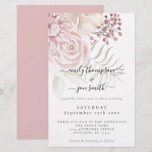 Budget Élégant Florales Script Pink Mariage Invita