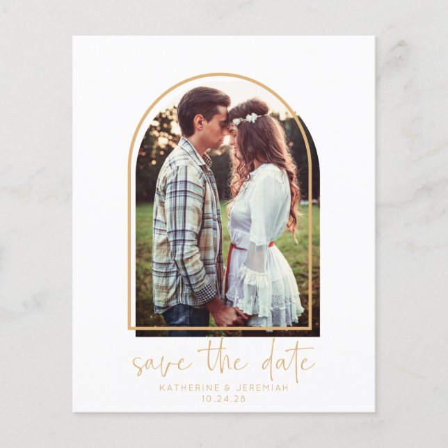 Budget Elegant Gold Arch Wedding Enregistrer la da (Devant)