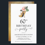 Budget Elegant Gold High Heels 60e anniversaire<br><div class="desc">Moderne Elegant Gold Tropical Floral Gold High Heels 60th Birthday Party Invitation mettant en vedette notre glamour aquarelle brillant talon or haut entouré de fleurs tropicales roses et vertes. L'arrière - plan est un luxueux lave-or aquarelle. Facile à customiser avec vos informations pour une simple invitation de fête d'anniversaire élégante....</div>