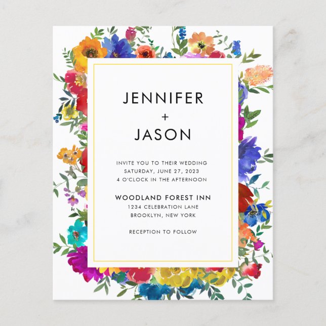 BUDGET Élégant Gras Couleur Roses Peonies Mariage (Devant)