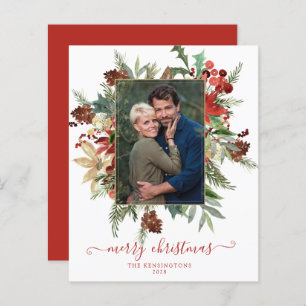 Budget Elégant hiver Floral Gold Photo de Noël