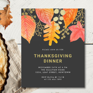 Budget Élégant Invitation Thanksgiving