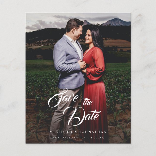 Budget Élégant Luxueux Photo Enregistrer la Date (Devant)