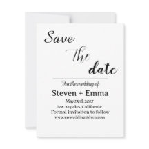 Budget élégant Mariage Bohème Faire-Part de Date d