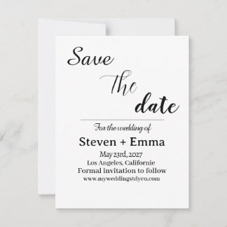 Budget élégant Mariage Bohème Faire-Part de Date d