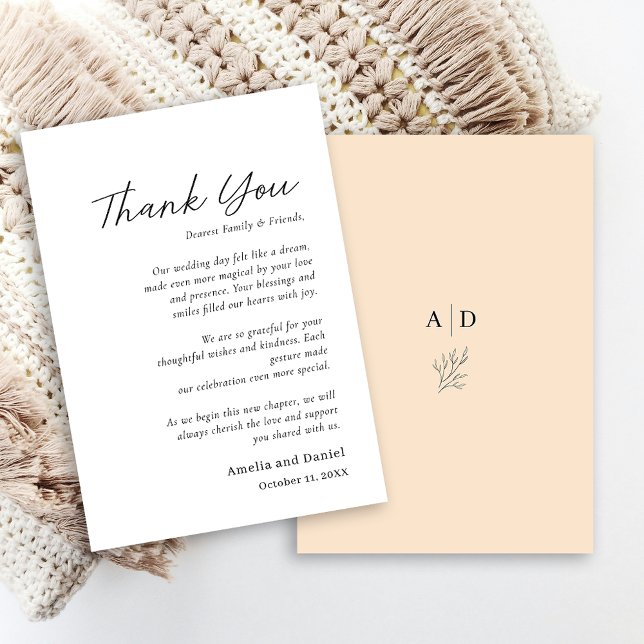 budget élégant mariage cartes de remerciements (budget elegant wedding thank you cards)