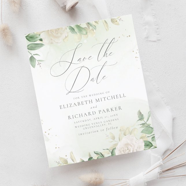 Budget Élégant Mariage Vert Élégant Enregistrer La (Créateur téléchargé)