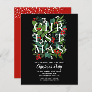 Budget Élégant Noël vert Invitations