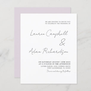 Budget Elegant noir et blanc Faire-part de mariage