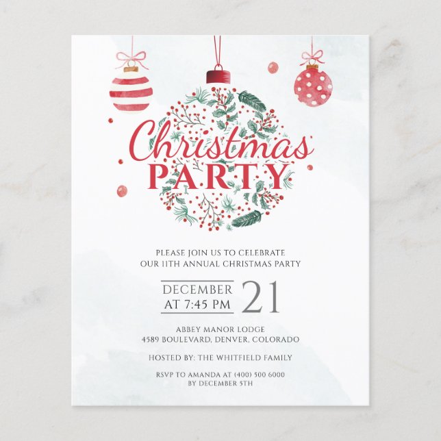 Budget Élégant Red Green Noël Fête de Noël (Devant)