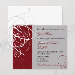 Budget Elegant Red Grey Corporate Party Invitation